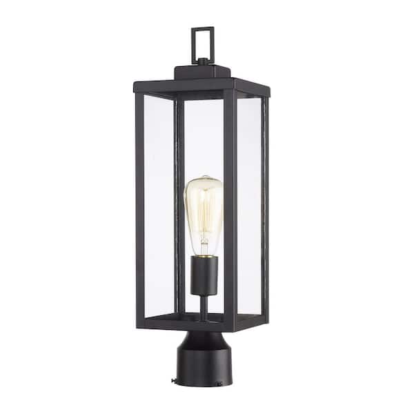 Martin 20.35 in.1-Light Mattle Black Metal Hardwired Outdoor Weather Resistant Post Light