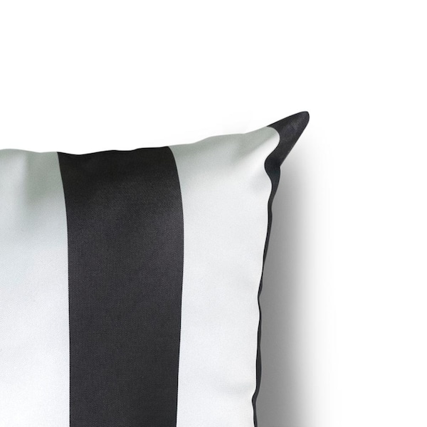 Black Stripe Outdoor Throw Pillows Rectangle Set of 2