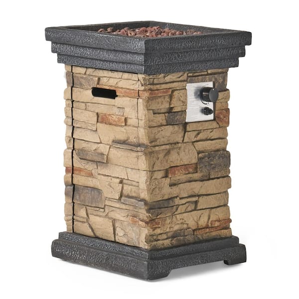 Unbranded 19.5 in. Stone Fire Column - 40,000 BTU