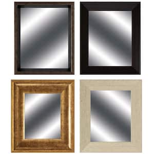 Victoria 14 in. x 12 in. Classic Rectangle Framed Multicolor Vanity Mirror (Set of 4)