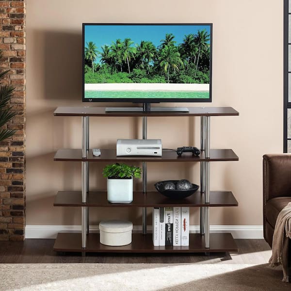 Unbranded Designs2Go 47.25 in. Espresso XL Highboy TV Stand fits TVs up to 55 in. with 4-Shelves