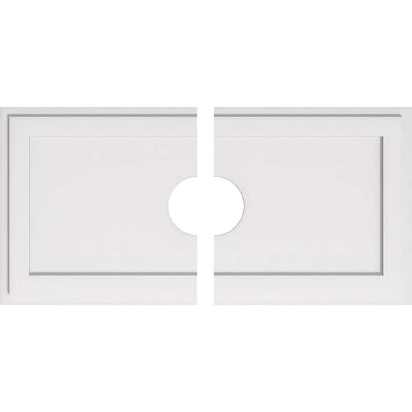 Ekena Millwork 40 in. W x 20 in. H x 6 in. ID x 1 in. P Rectangle Architectural Grade PVC Contemporary Ceiling Medallion (2-Piece)
