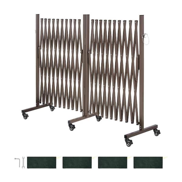Double Expandable Barricades, 322.05 in. L x 46.85 in. H Metal Expandable Security Barrier, 0-180° Rotatable Barricade