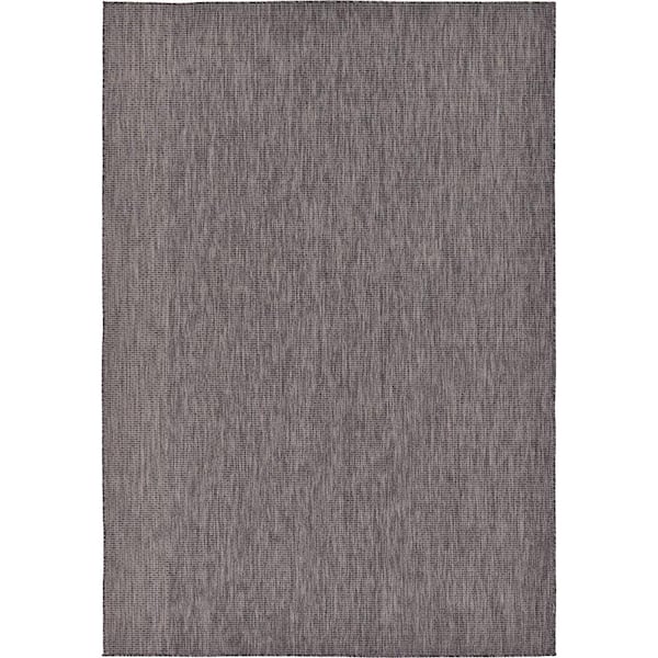 Unique Loom Outdoor Solid Black 7' 0 x 10' 0 Area Rug
