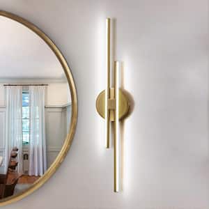 Bourget 23.62 in. 2-Light Gold LED Vanity Light Bar with 6000K for Bathroom, Bedroom, Living Room