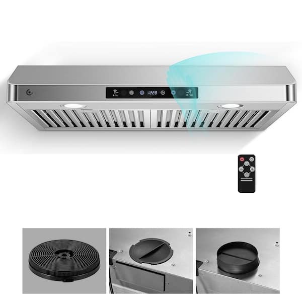 30 in. 700CFM Ducted Under Cabinet Range Hood with Touch Display, LED Lights, and Permanent Filters in Stainless Steel