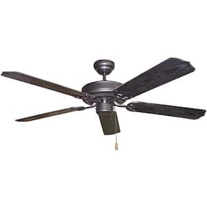 52 in. Outdoor Black Ceiling Fan