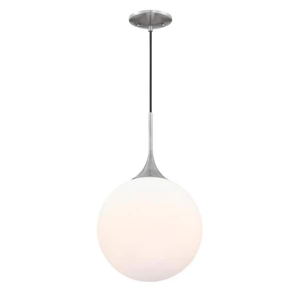 Westinghouse Moretti 12-Watt Integrated LED Brushed Nickel Pendant with Frosted Opal Glass