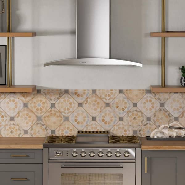 Laverton Octagon Deco Multicolor with Taco Grafito 8 in. x 8 in. Porcelain Floor and Wall Tile (11.25 sq. ft./Case)