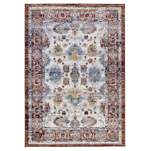 Alexandria Xyryl Brown 8 ft. 9 in. x 11 ft. 9 in. Floral Polypropylene Area Rug