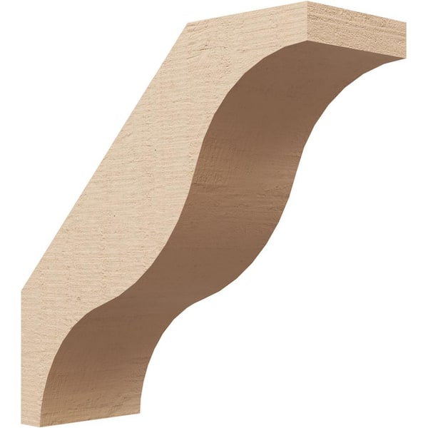 Ekena Millwork 5 in. x 14 in. x 14 in. Funston Rough Cedar Woodgrain Timberthane Polyurethane Knee Brace, Primed