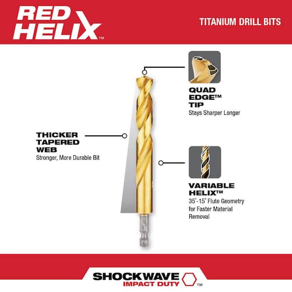 Milwaukee - SHOCKWAVE Impact-Duty Titanium Twist Drill Bit Set (15-Piece)
