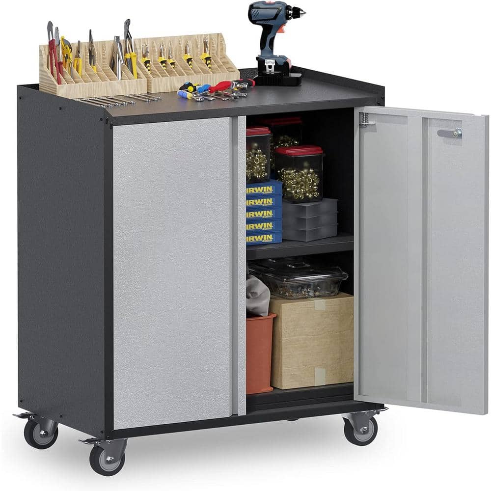  Seville Classics Rolling Lockable Cabinet Storage, 6-Drawer  (28 W x 18 D), Graphite : Tools & Home Improvement