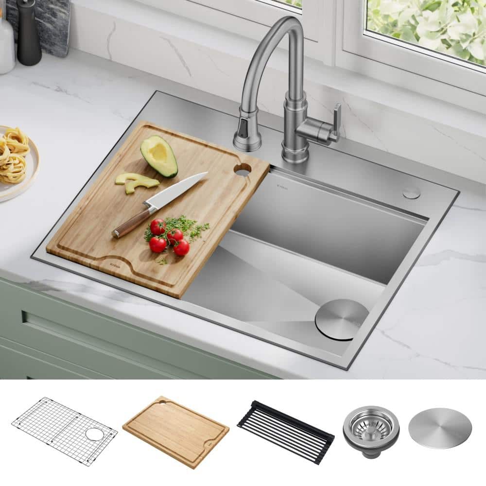 Kore 28-Inch Stainless Steel Drop-In Farmhouse Kitchen Sink