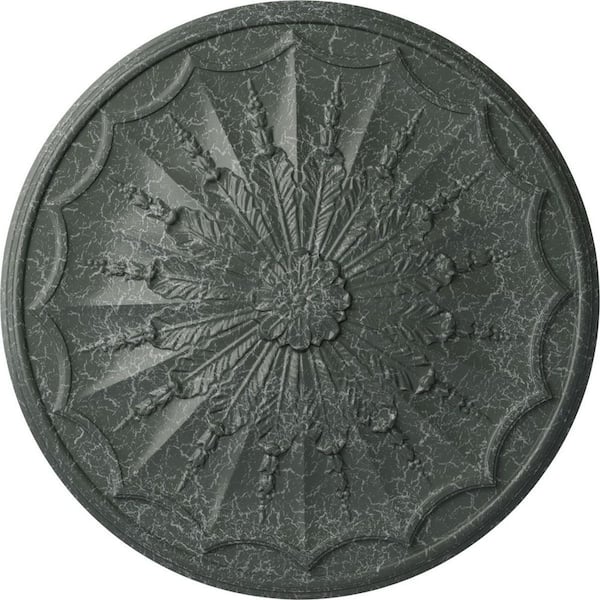Ekena Millwork 27-1/8" x 2-5/8" Artis Urethane Ceiling Medallion, Athenian Green Crackle