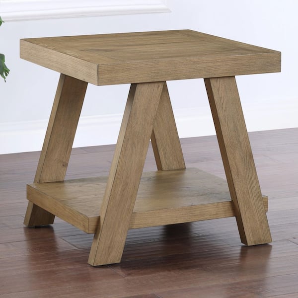 Steve Silver Orinda 24 in. Caramel Brown Square Wood End Table