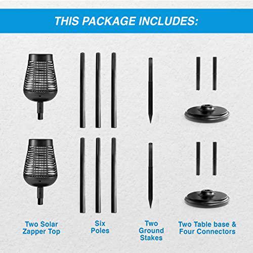 Solar Bug Zapper Torch with Flaming LED (2-Pack)