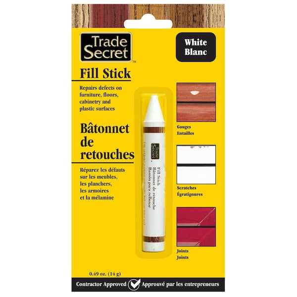 Trade Secret 0.49 oz. White Wood Filler for Furniture and Floor Wax Touch Up Stick