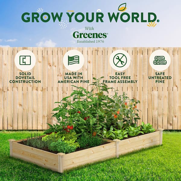4 ft. x 8 ft. x 10.5 in. Original Pine Raised Garden Bed