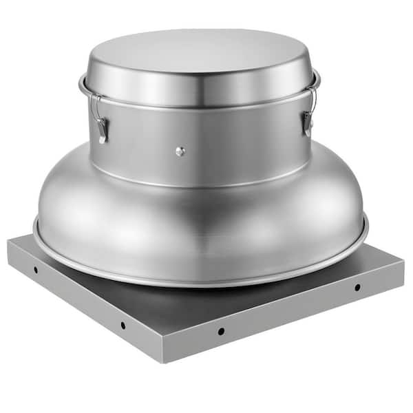 Roof Exhaust Fan 500/900 CFM Speed Control, Adjustable Airflow, 21 in. Base, Aluminum Alloy Vent Fan for Garage, Silver