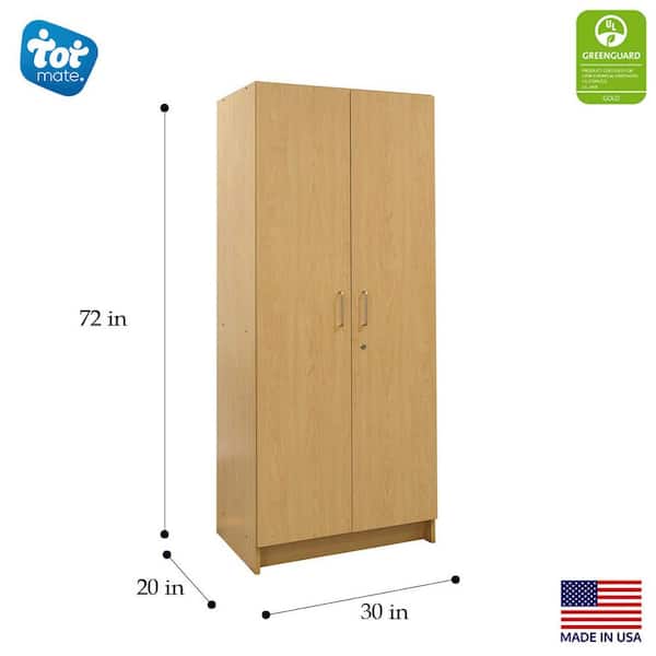 TOT MATE - Double-Door Tall Storage Cabinet, Ready-To-Assemble (Maple)