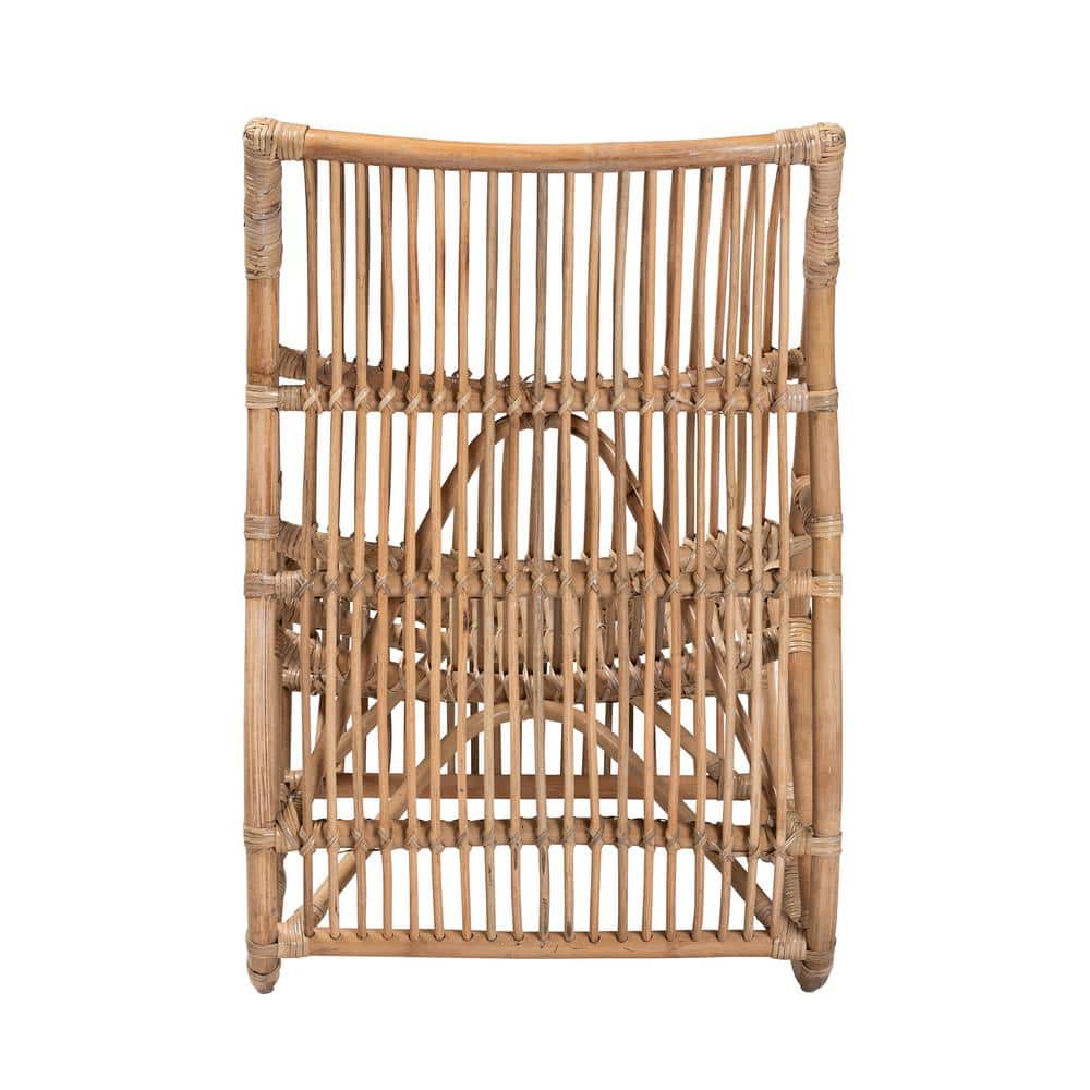 Genera Natural Brown Handcrafted Bamboo Rattan Accent Chair