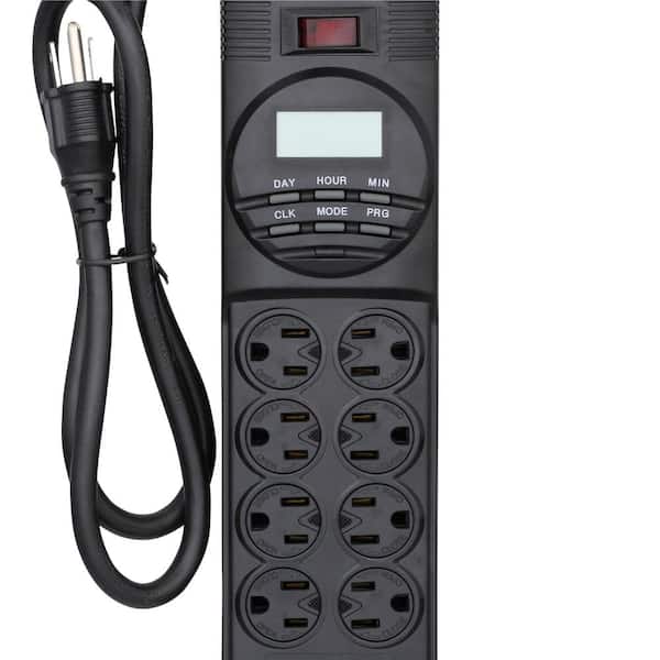 GE 7-Day 8-Outlet Power Strip Timer 15077 - The Home Depot