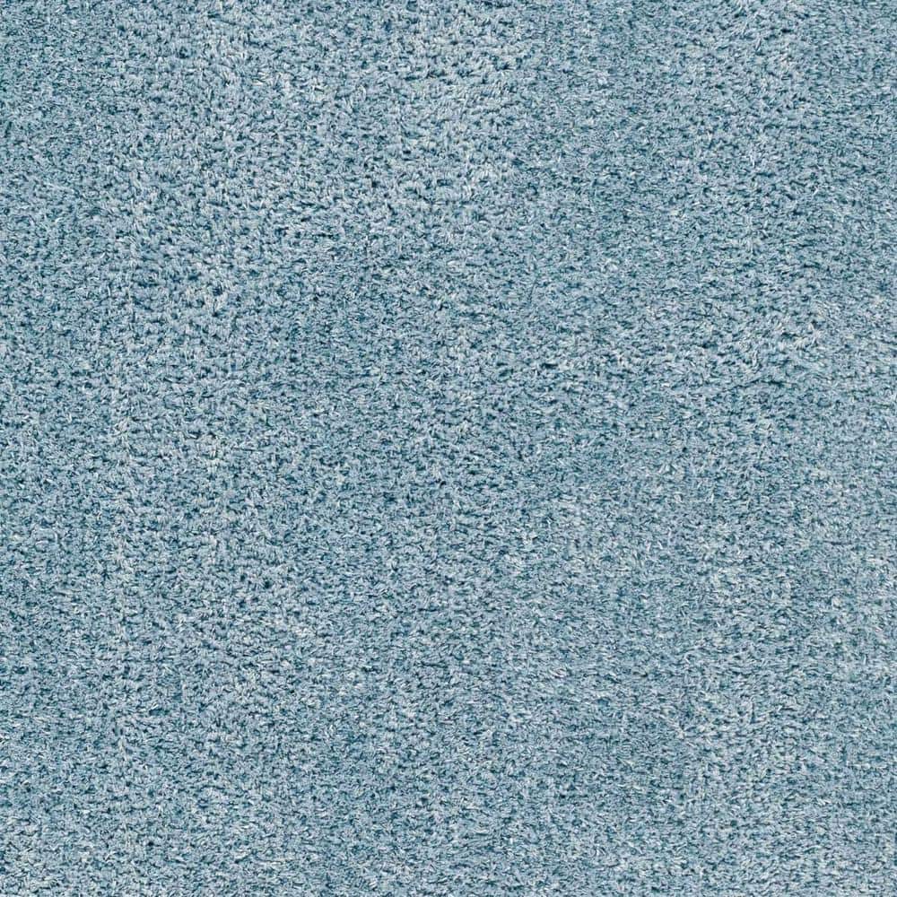 Heavenly Blue Plush Shag Rectangle Rug 7'10" x 10'