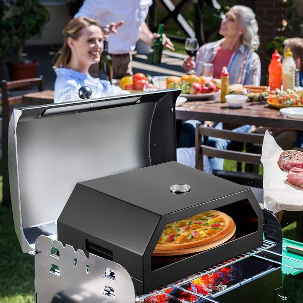 Black Stainless Steel Outdoor Gas Pizza Oven Kit with Accessories