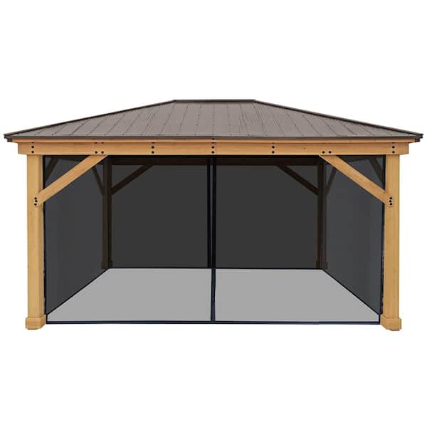 Mosquito Mesh Kit to fit Meridian 12 ft. x 16 ft. Gazebo with UV resistant Phifer Material and Easy Glide Tracks
