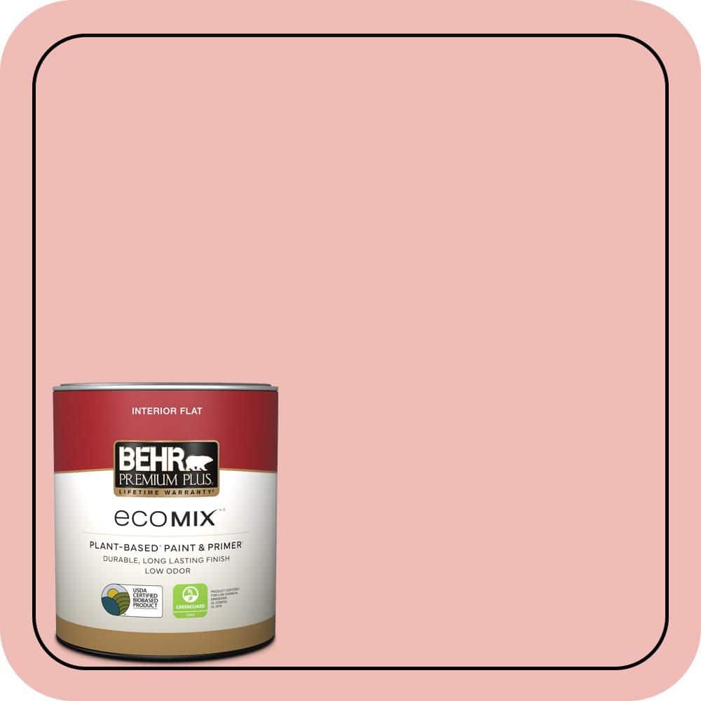 1 qt. #BIC-04 Pink Taffy Flat EcoMix Plant-Based Interior Paint & Primer price history on PriceWatchPro