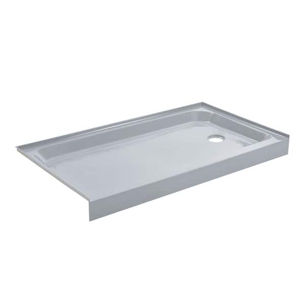 Swiss Madison Voltaire 60 in. L x 32 in. W Alcove Shower Pan Base with Right-Hand Drain in Grey