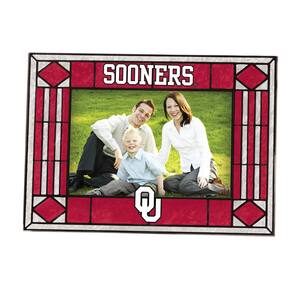 NCAA 4 in. x 6 in. Gloss Multicolor Art Glass Oklahoma Picture Frame