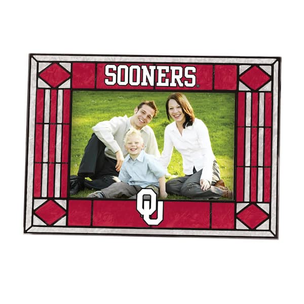 The Memory Company NCAA 4 in. x 6 in. Gloss Multicolor Art Glass Oklahoma Picture Frame