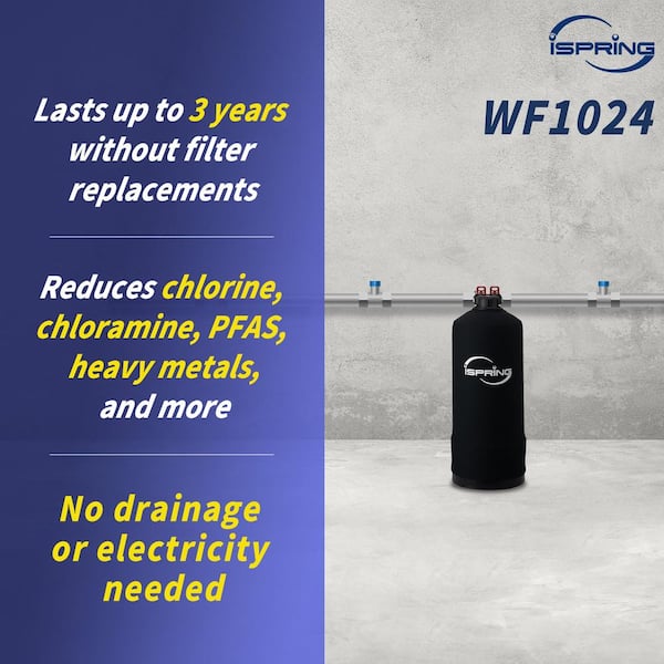 Whole House Water Filter System, Reduces PFAS, Chlorine, Chloramine, Lead, Filter Lasts up to 3 Years, Model: WF1024