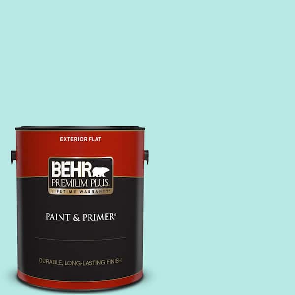 BEHR PREMIUM PLUS 1 gal. #P450-2 Tahitian Breeze Flat Exterior Paint & Primer