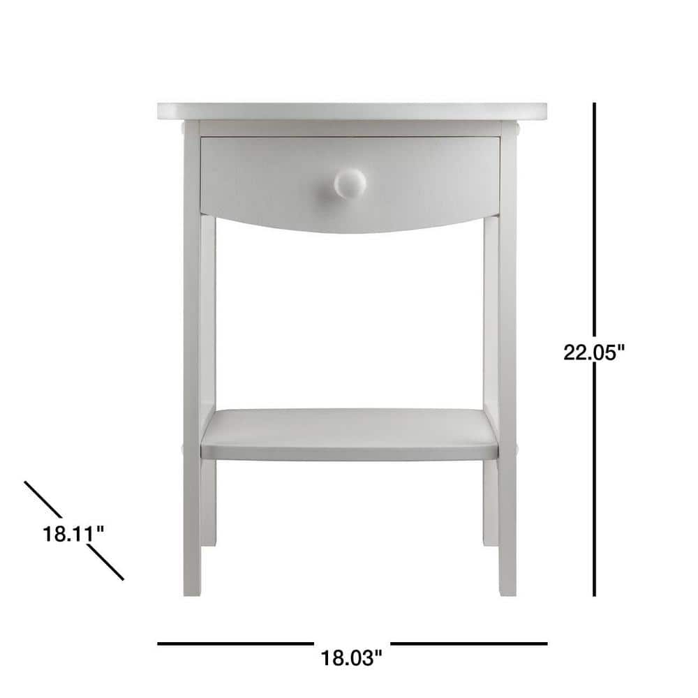 Elegant Claire White Solid Wood Square Nightstand with Storage