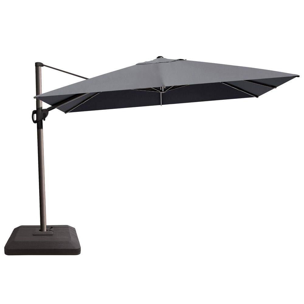 12 ft. x 9 ft. Rectangular Cantilever Tilt Patio Umbrella in Dark Gray with 220 lbs. HDPE Brown Base price history on PriceWatchPro
