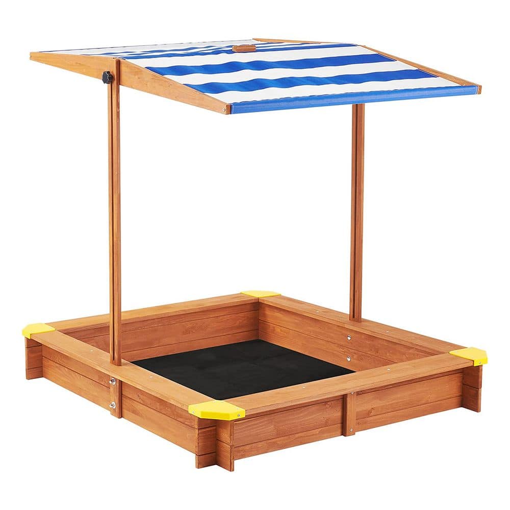 3.8 ft. W x 3.8 ft. L Kids Sandbox with Cover, Adjustable Canopy, Large Outdoor Cedar Sandpit for Backyard Play price history on PriceWatchPro