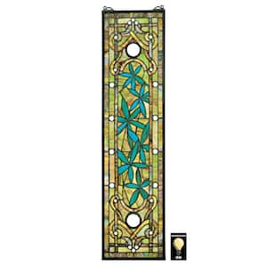 Asian Serenity Garden Stained Glass Window Panel