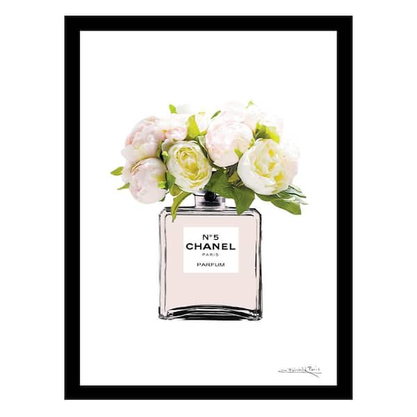 VENICE BEACH Collections Fashion Floral Glam Perfume Bottle by Fairchild Paris 1 Piece Framed Graphic Print 18 in. x 14 in.