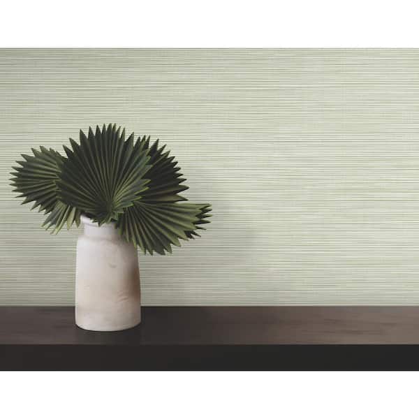 Lorn Green Faux Grasscloth Wallpaper