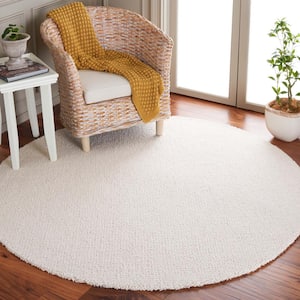 Abstract Ivory 6 ft. x 6 ft. Classic Marle Round Area Rug