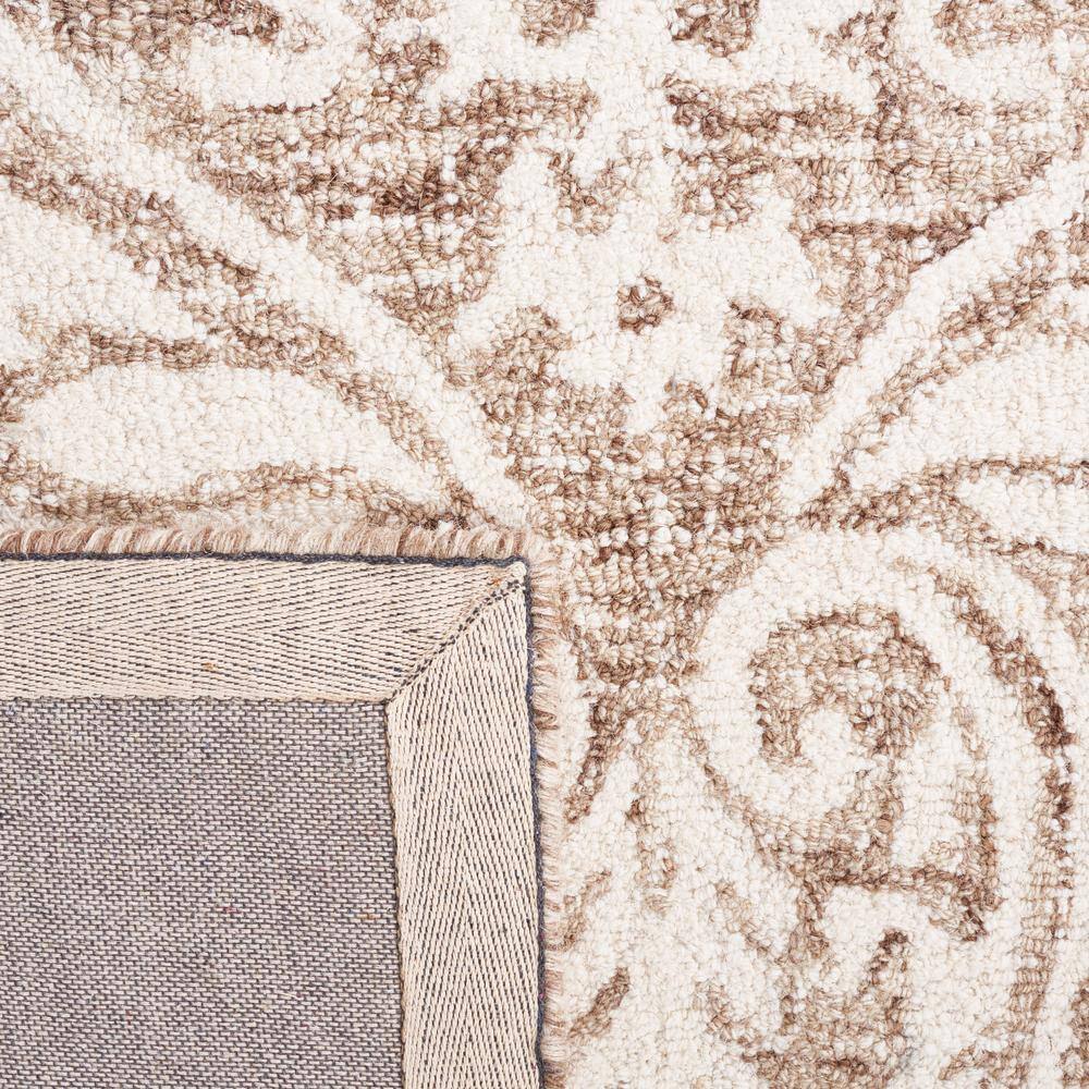 Ivory and Beige Tufted Wool Abstract Area Rug, 5' x 8'