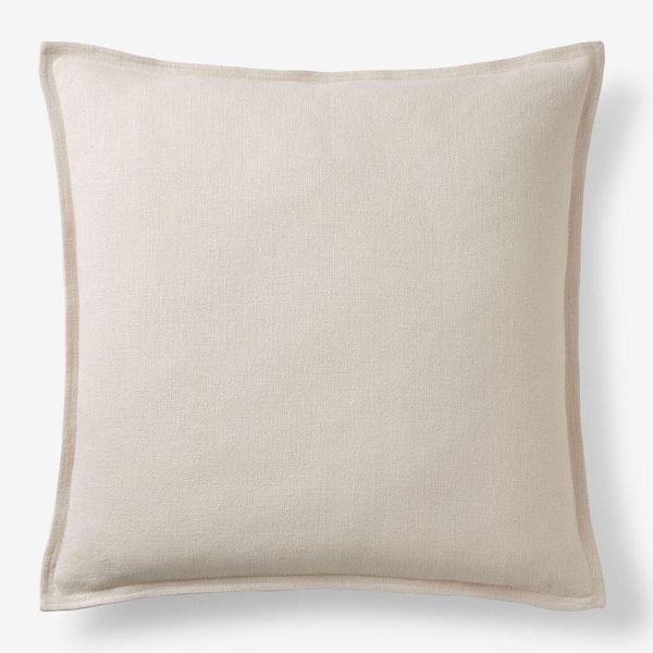 Legends Hotel Sand Linen 24 in. X  24 in. Throw Pillow Cover