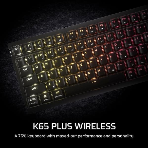 Ahfiwaso K65 Plus Wireless 75% RGB Mechanical Gaming Keyboard Pre-Lubricated MLX Fusion Tactile Switches, PBT Keycaps (Black)