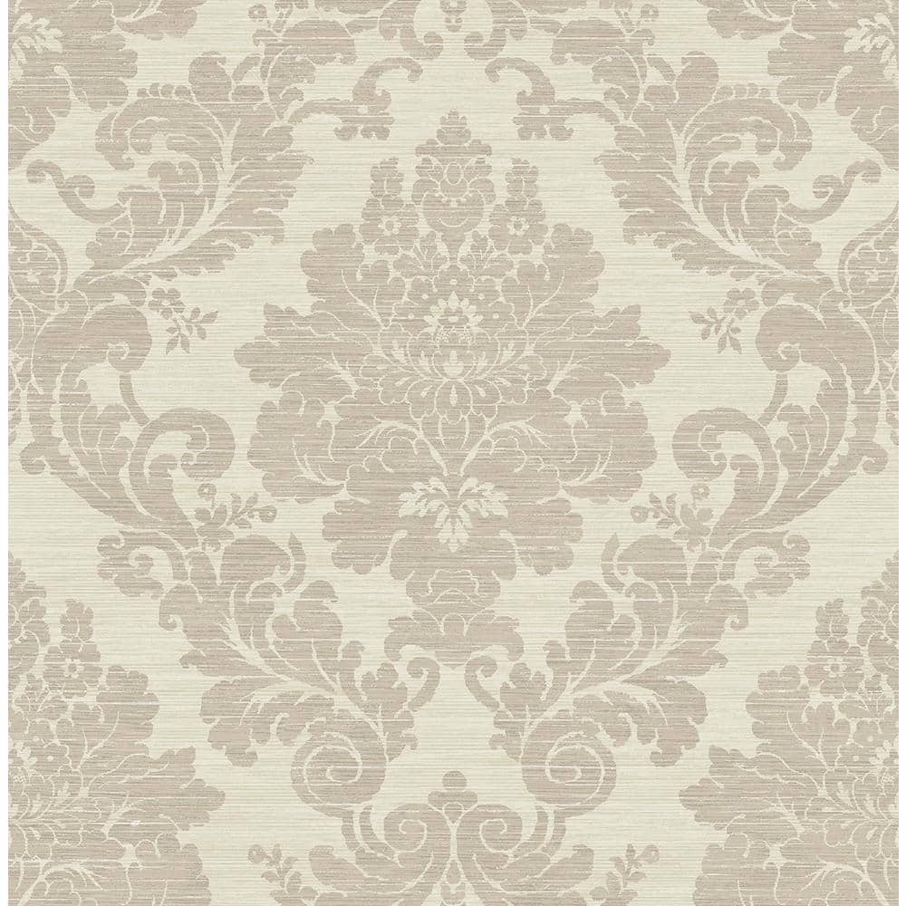 Cream Damask Non-Pasted Removable Wallpaper Roll
