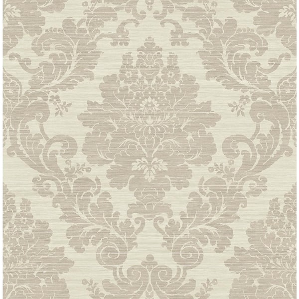 CASA MIA Prestigious Damask Cream Paper Non-Pasted Strippable Wallpaper ...