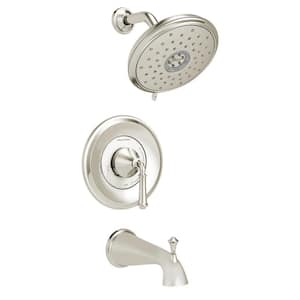 Delancey 1-Handle Tub and Shower Faucet Trim Kit for Flash Rough-In Valves in Polished Nickel (Valve Not Included)