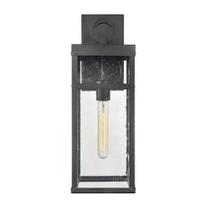Vellus 19.5 in. H 1-Light Textured Black Outdoor Sconce